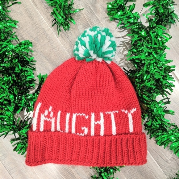 NWT Naughty & Nice Christmas Beanie - Picture 1 of 2